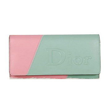 dior bi-fold wallet calfskin 119 lightblue&pink